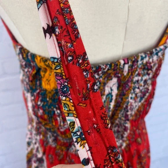 Vintage Y2K Angie Boho Paisley V Neck Maxi Dress Small - Picture 5 of 15
